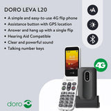 Doro Leva L20 4G Flip Big Button 128MB SIM-Free Mobile Phone - Black/White