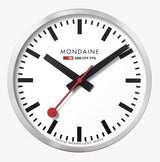Mondaine Official Swiss Railways 40cm Wall Clock - Matt Aluminium - Kazoop 