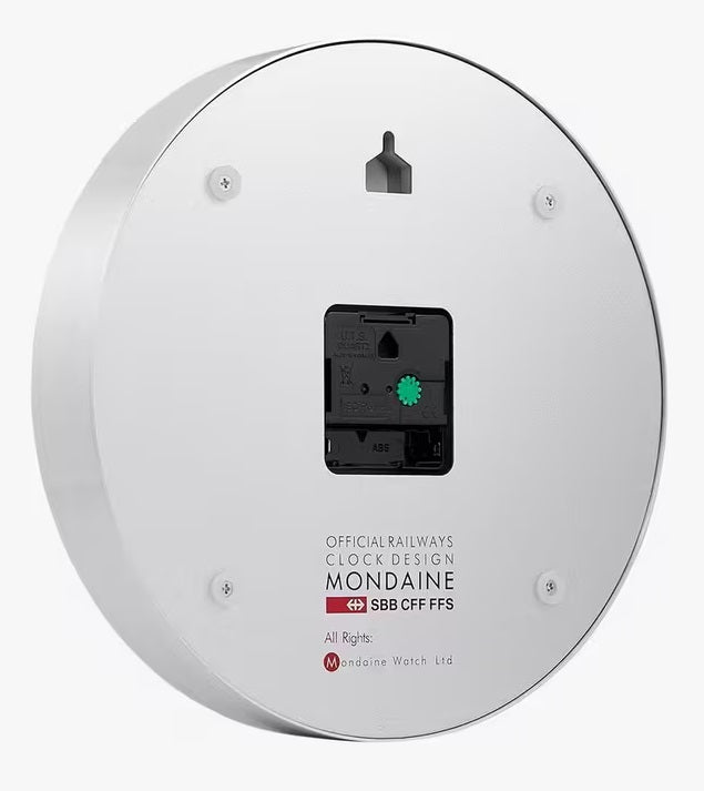 Mondaine Official Swiss Railways 40cm Wall Clock - Matt Aluminium - Kazoop 