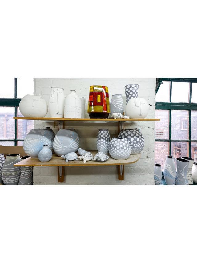 Poole Pottery 150th Anniversary Keystone Earthenware Vase 26cm Orange/Yellow