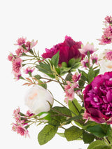 Floralsilk Artificial Peony Rose & Astrantia Arrangement in Vase - Multi