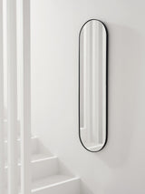John Lewis Scandi Metal Lozenge Wall Mounted Mirror - 122 x 30cm - Black