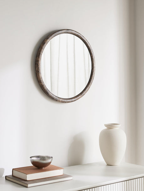 John Lewis Marble Round & Oval Decorative Wall Mounted Mirror - 50cm - Brown