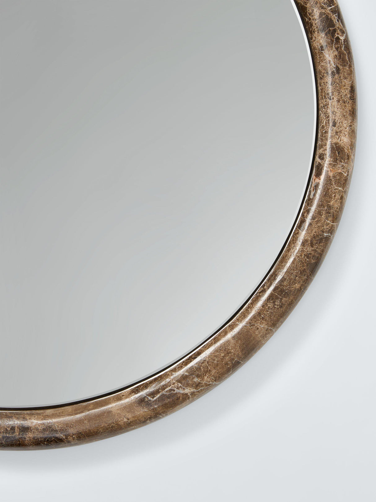 John Lewis Marble Round & Oval Decorative Wall Mounted Mirror - 50cm - Brown
