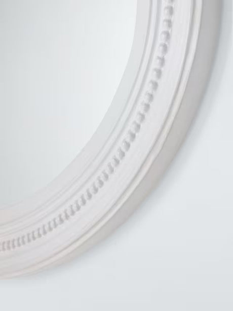 John Lewis Hand-Carved Wood Coastal Oval Wall Mirror 70 x 50cm - White Wash