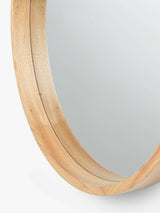 John Leiws Scandi 48.8cm Round Wall Mounted Mirror - Natural Oak