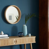 John Leiws Scandi 48.8cm Round Wall Mounted Mirror - Natural Oak