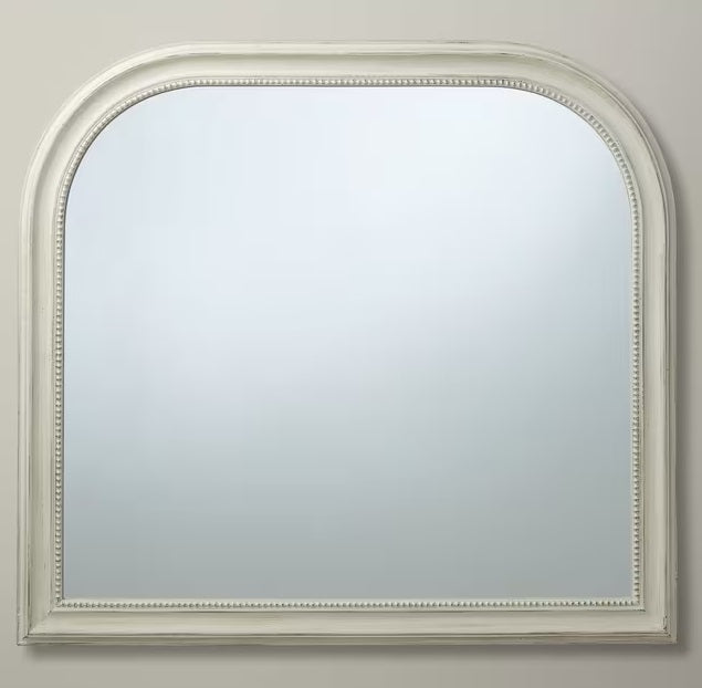 John Lewis Distressed Decorative Overmantle Wall Mirror 95 x 104cm - Cream - Kazoop 
