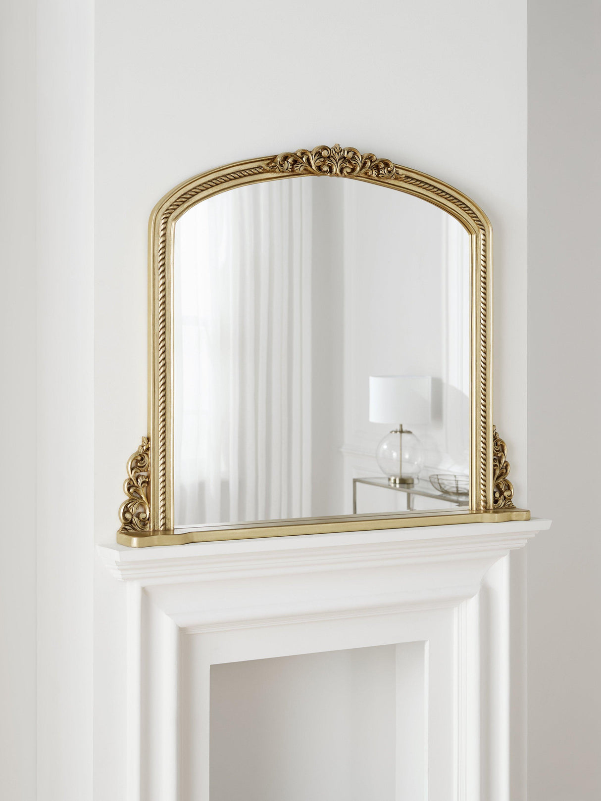 John Lewis Vintage French Overmantel Wall Mirror 95 x 115cm - Antique Gold