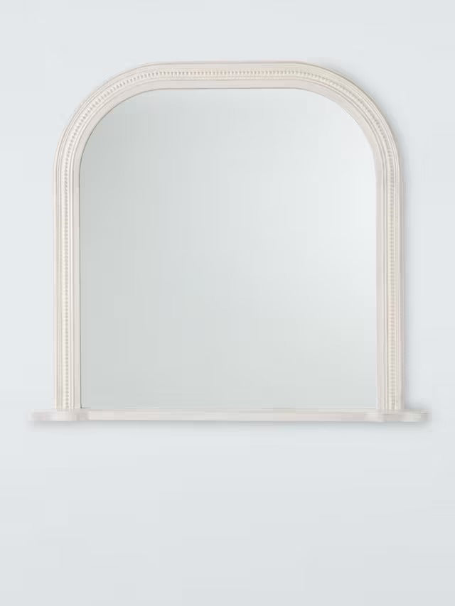 John Lewis Hand-Carved Coastal Overmantel Wall Mirror 95 x 105cm - White