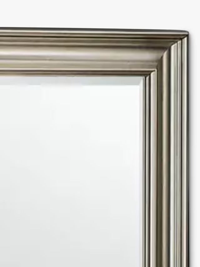 Yearn Ribbed Frame Rectangular Decorative Wall Mirror 69 x 94cm - Silver