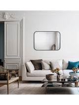 Dar Firuz Rectangular Metal Frame Wall Mounted Mirror 90 x 60cm - Black