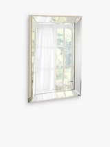 Yearn Contemporary Bevelled Glass Rectangle Wall Mirror 91 x 66cm Champagne