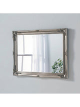 Yearn Elizabeth Rectangular French-Style Wall Mirror 116 x 90cm - Silver