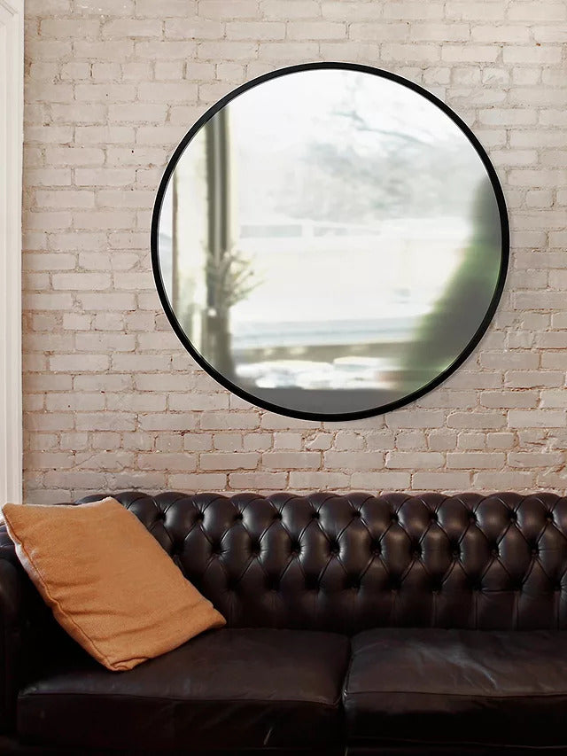 Umbra Hub Rubber Round Wall Mounted Mirror Dia.94cm - Black