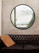 Umbra Hub Rubber Round Wall Mounted Mirror Dia.94cm - Black