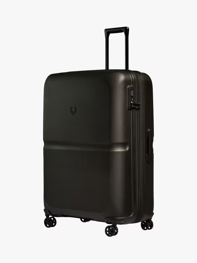 Antler Single Stripe 4-Wheel 81cm Large Black Hard-Shell Expandable Suitcase