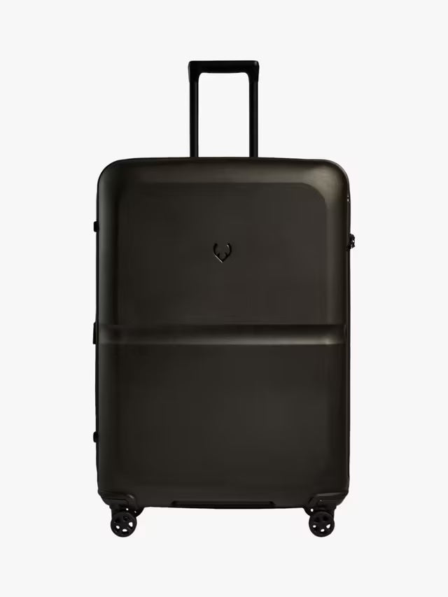 Antler Single Stripe 4-Wheel 81cm Large Black Hard-Shell Expandable Suitcase
