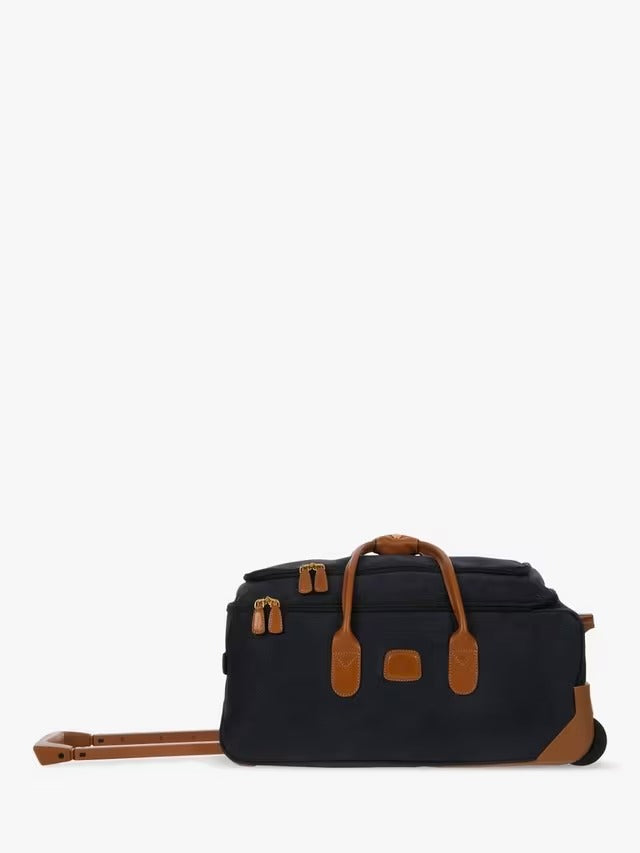 Bric's Life 55cm 2-Wheel Faux Suede Travel Cabin Bag Suitcase - Navy Blue