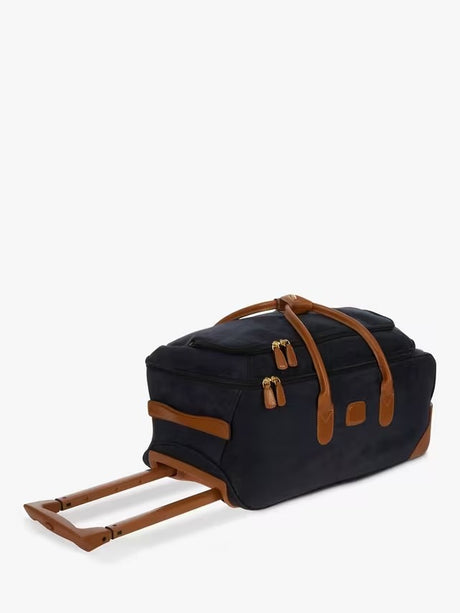 Bric's Life 55cm 2-Wheel Faux Suede Travel Cabin Bag Suitcase - Navy Blue