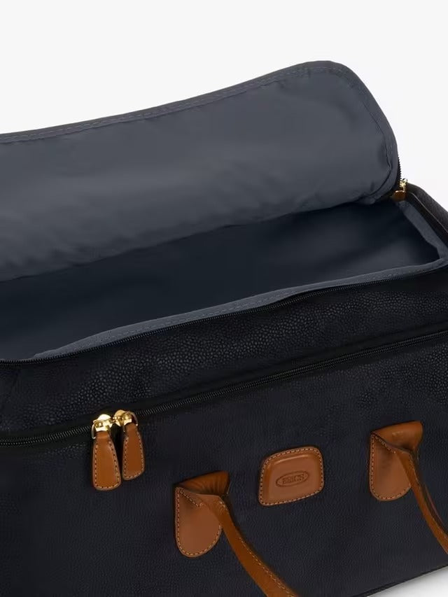 Bric's Life 55cm 2-Wheel Faux Suede Travel Cabin Bag Suitcase - Navy Blue
