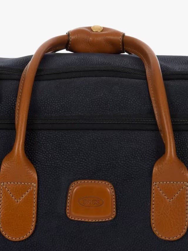 Bric's Life 55cm 2-Wheel Faux Suede Travel Cabin Bag Suitcase - Navy Blue
