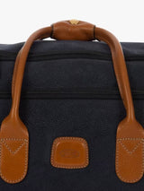 Bric's Life 55cm 2-Wheel Faux Suede Travel Cabin Bag Suitcase - Navy Blue