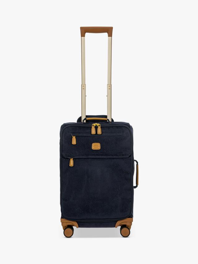 Bric's Life 55cm 4-Wheel Faux Suede Lightweight Zipped Cabin Case - Navy