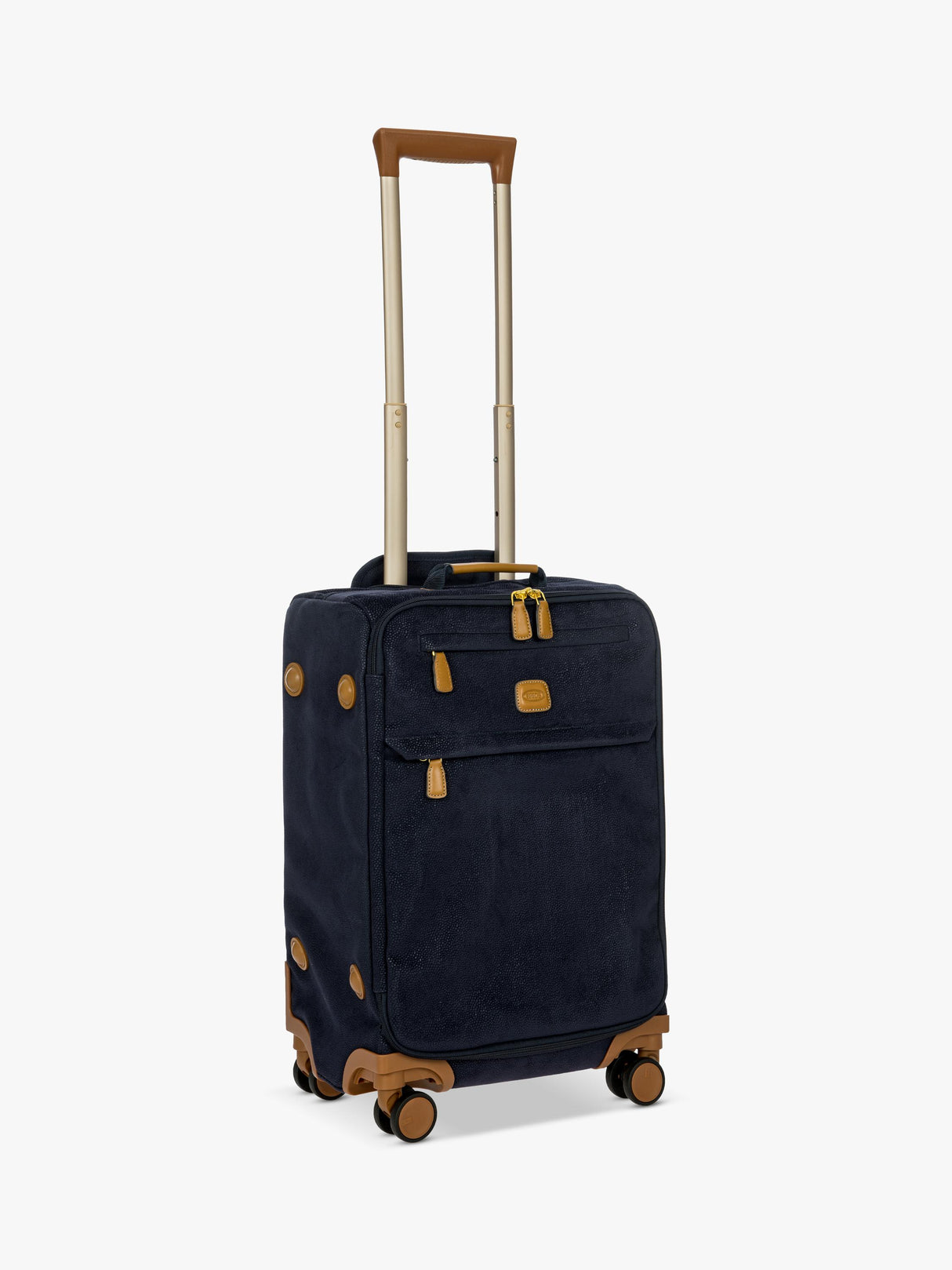 Bric's Life 55cm 4-Wheel Faux Suede Lightweight Zipped Cabin Case - Navy