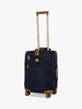 Bric's Life 55cm 4-Wheel Faux Suede Lightweight Zipped Cabin Case - Navy