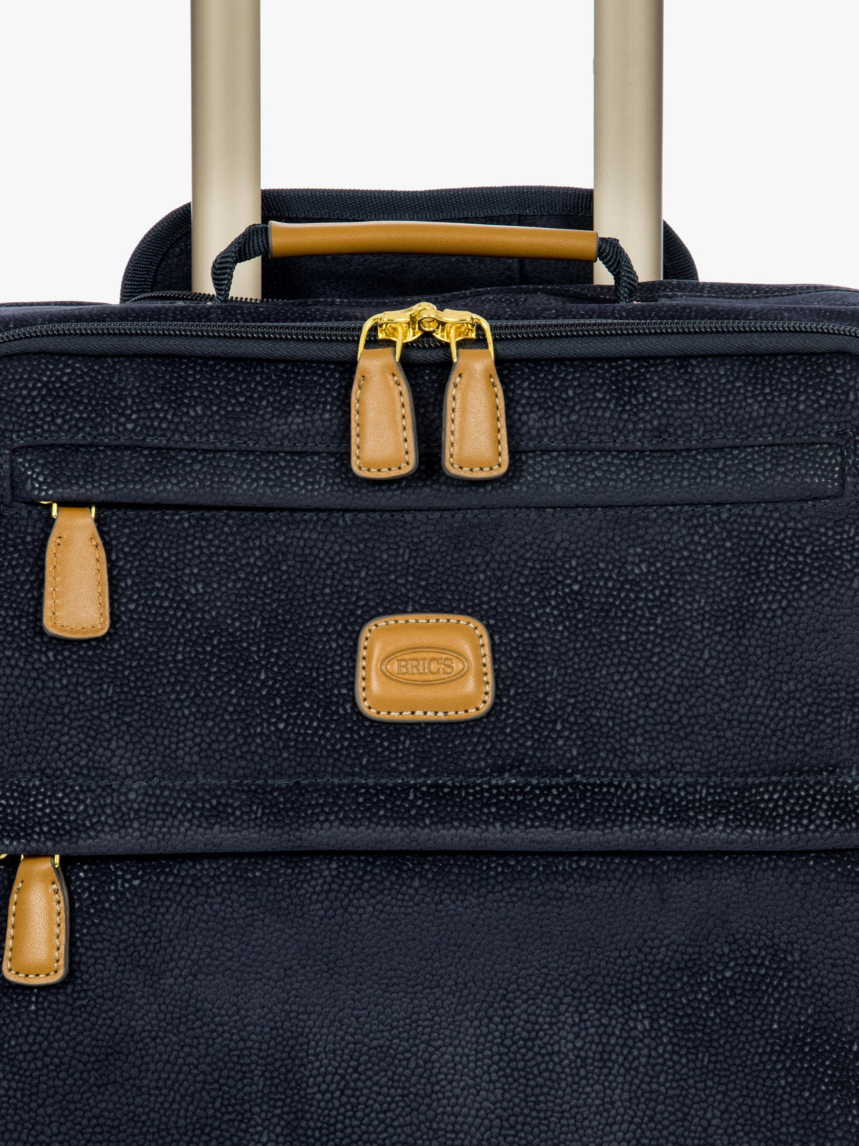 Bric's Life 55cm 4-Wheel Faux Suede Lightweight Zipped Cabin Case - Navy