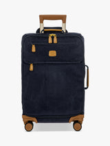 Bric's Life 55cm 4-Wheel Faux Suede Lightweight Zipped Cabin Case - Navy