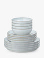 Denby White Speckle Stoneware Coupe Dinnerware Set 12 Piece - White - Kazoop 