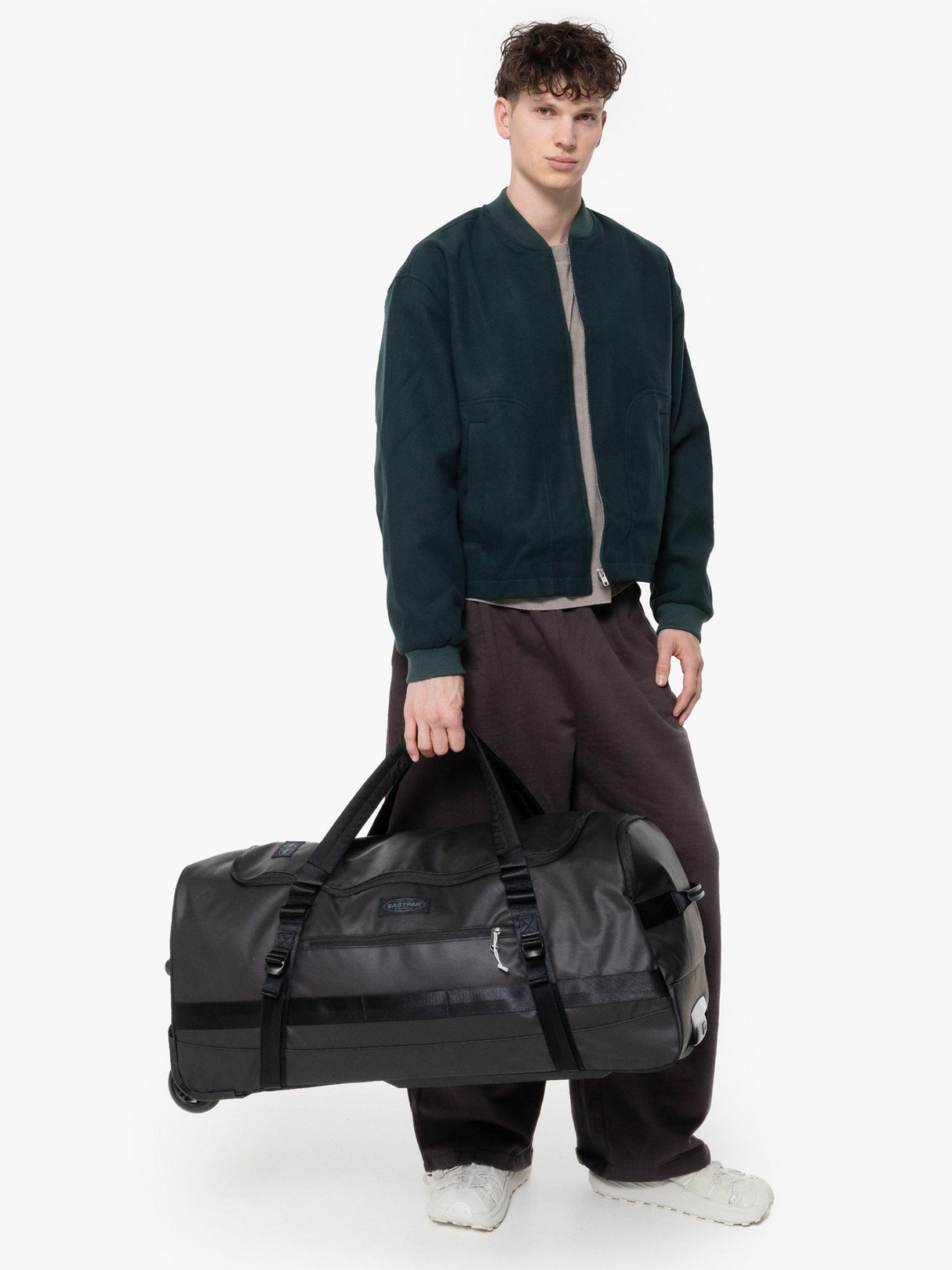 Eastpak 90L 2-Wheel Travel Weatherproof Large Backpack Duffle Bag - Black