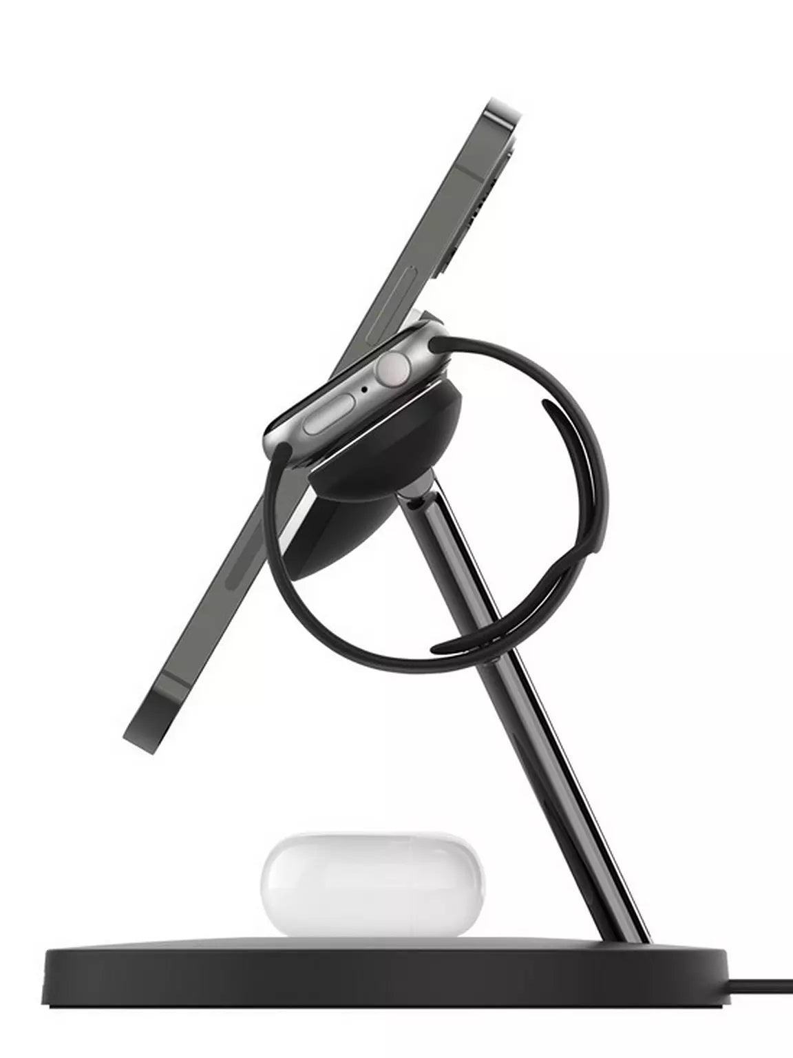 Belkin Boost Charge Pro 3-in-1 MagSafe Wireless Charger Stand 15W - Black - Kazoop 