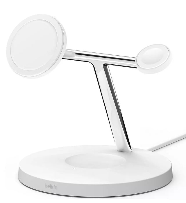 Belkin Boost Charge Pro 3-in-1 Wireless Charging Stand with Magsafe - White - Kazoop 