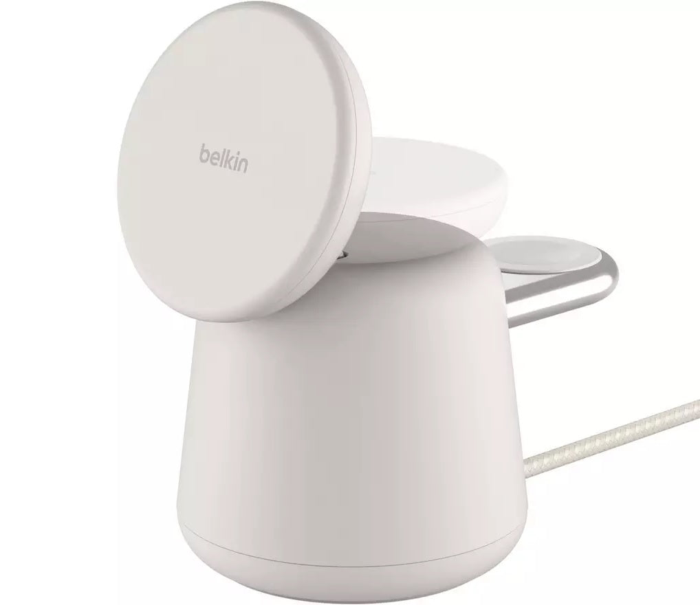 Belkin BoostCharge Pro 2-in-1 MagSafe Wireless Charger Stand 15W - Sand - Kazoop 