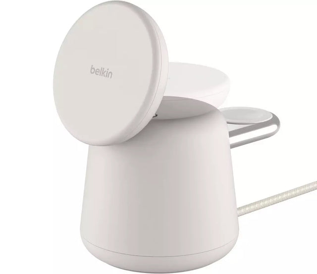 Belkin BoostCharge Pro 2-in-1 MagSafe Wireless Charger Stand 15W - Sand - Kazoop 