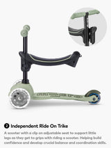Micro Scooters MMD381 Mini2Grow Deluxe 4-in-1 LED Ride-On Kids Scooter Sage