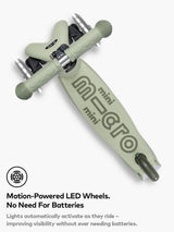 Micro Scooters MMD381 Mini2Grow Deluxe 4-in-1 LED Ride-On Kids Scooter Sage