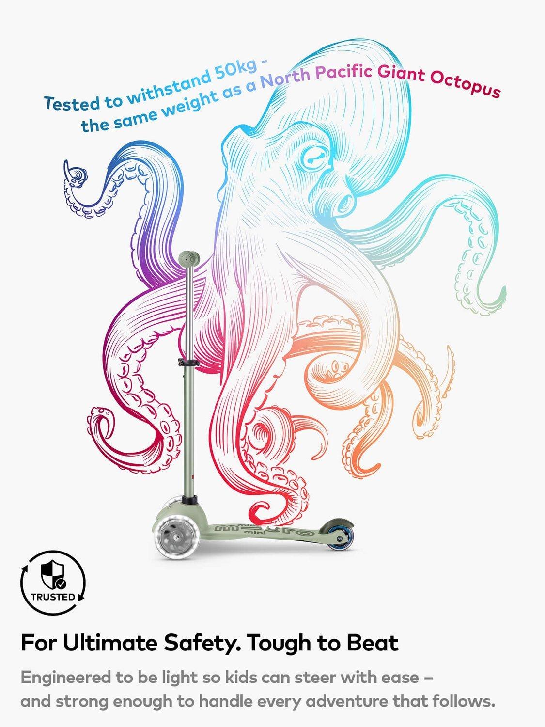 Micro Scooters MMD381 Mini2Grow Deluxe 4-in-1 LED Ride-On Kids Scooter Sage
