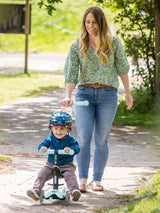 Micro Scooters 4-In-1 Mini Micro Push Along LED Wheels Kids Scooter - Blue