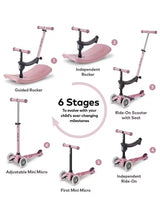 Micro Scooters Rock & Scoot Mini Micro 4-in-1 Indoor Rocker - Dusky Pink