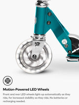 Micro Scooters LED Micro Sprite Folding 5-12 Years Kids Kick Scooter - Aqua