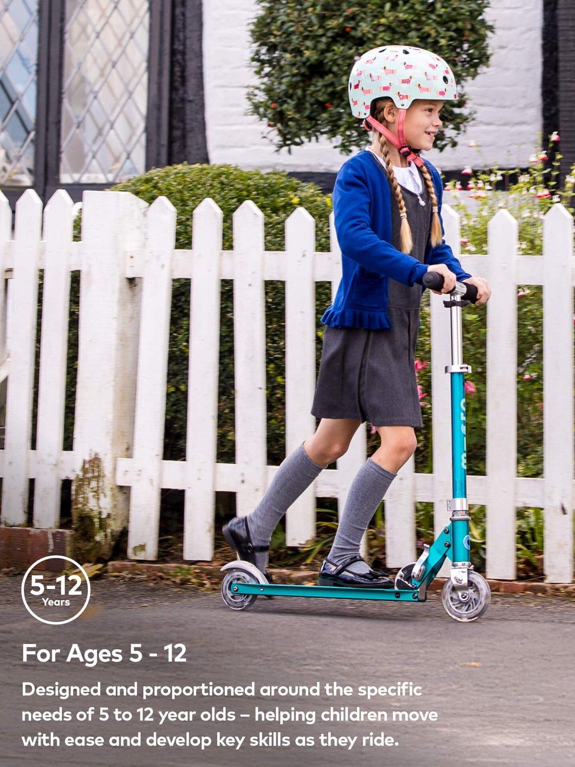 Micro Scooters LED Micro Sprite Folding 5-12 Years Kids Kick Scooter - Aqua