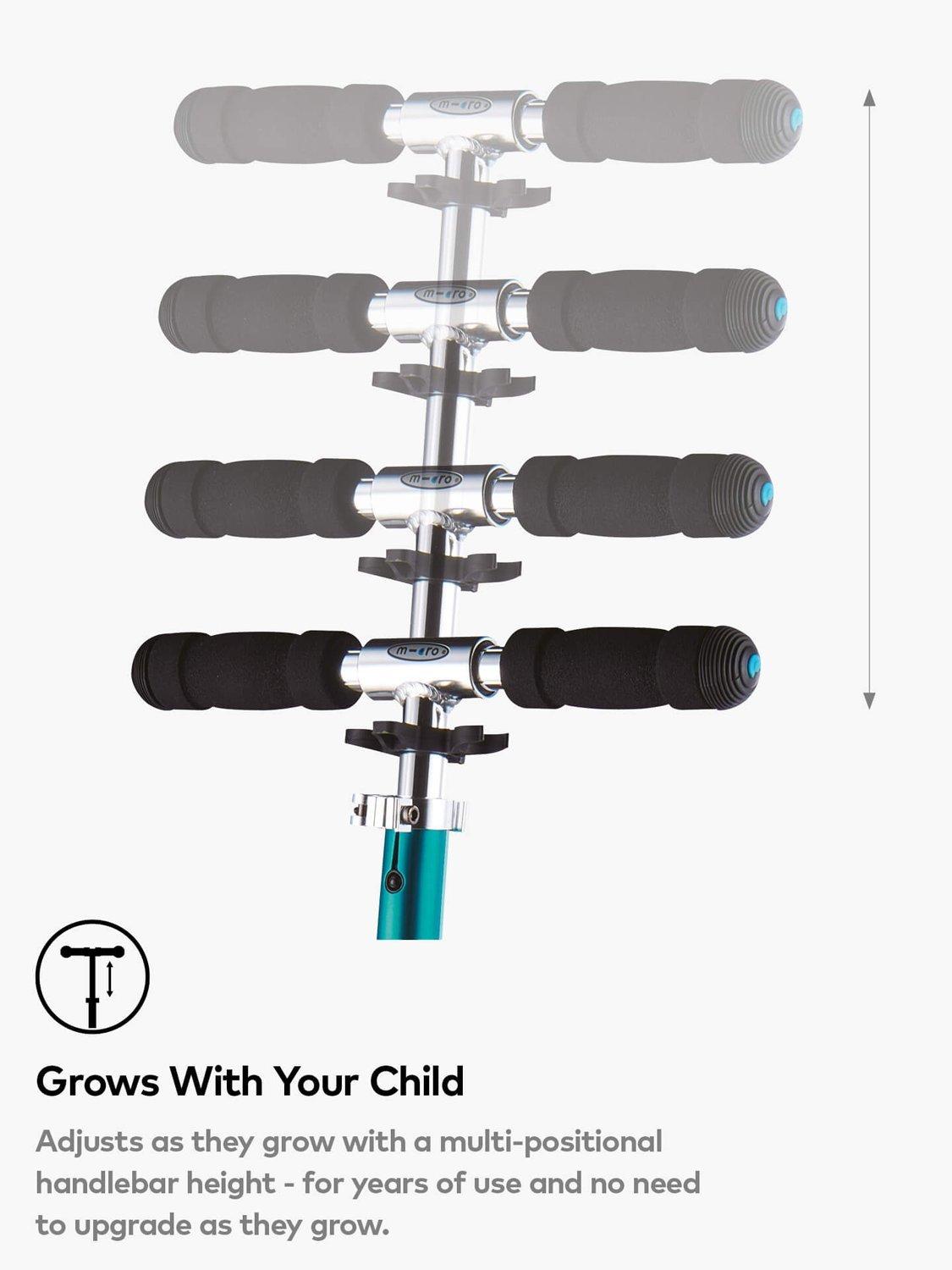Micro Scooters LED Micro Sprite Folding 5-12 Years Kids Kick Scooter - Aqua
