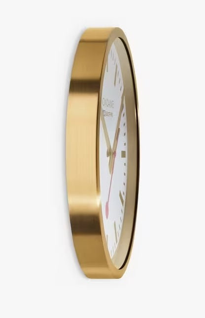 Mondaine Official Swiss Railways Minimalist 40cm Wall Clock - Brushed Gold