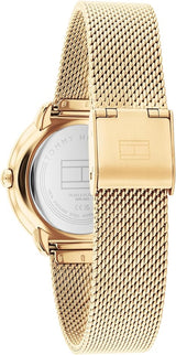 Tommy Hilfiger Women's 32mm Crystal Bezel Mesh Bracelet Strap Watch - Gold