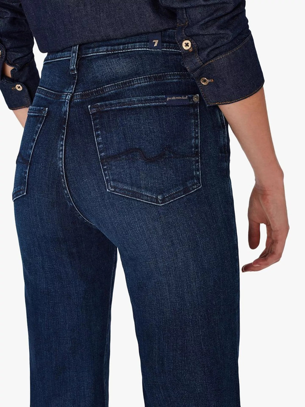 7 For All Mankind Modern Dojo Flared Jeans - Soho Dark - Size 28/ UK 10-12