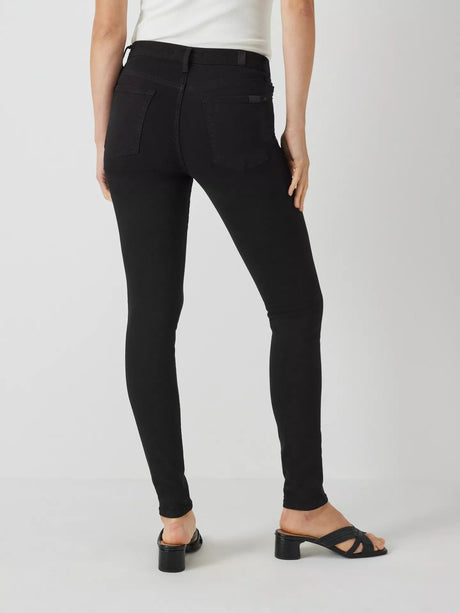 7 For All Mankind Skinny Slim Illusion Luxe Jeans - Black - Size 32/UK 14-16